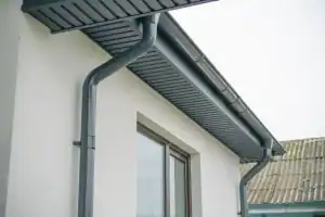 Modern gutter system installation on a residential home in Talbot County, Maryland by Bay Area Exteriors, showcasing durability and seamless design.